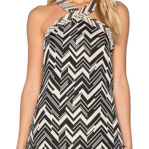 Trina Turk Women's Evening Cocktail Dress Black & Gold Patterned Size 6